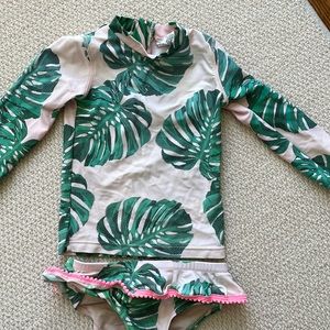 Shade Critters Rash Guard Set in Palm Leaf print